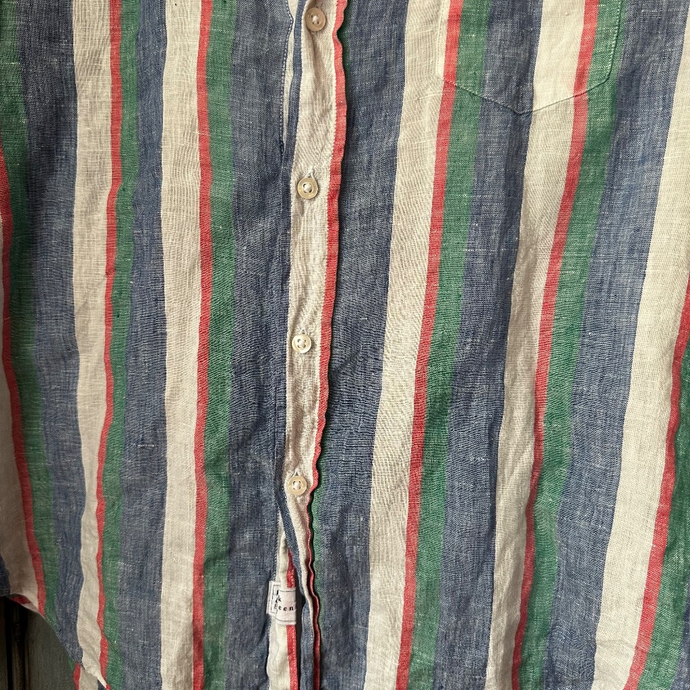 Frank & Eileen Eileen Striped Linen Relaxed Shirt Size XXS - Picture 4 of 7